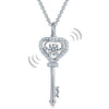 Load image into Gallery viewer, Key Heart Dancing Stone Kids Girl Pendant Necklace 925 Sterling Silver Children