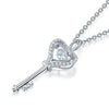 Load image into Gallery viewer, Key Heart Dancing Stone Kids Girl Pendant Necklace 925 Sterling Silver Children