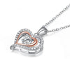 Load image into Gallery viewer, Double Heart Dancing Stone Pendant Necklace 925 Sterling Silver XFN8078