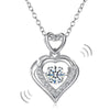 Load image into Gallery viewer, Double Heart Dancing Stone Pendant Necklace 925 Sterling Silver Good for Wedding