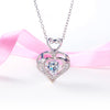 Load image into Gallery viewer, Double Heart Dancing Stone Pendant Necklace 925 Sterling Silver Good for Wedding