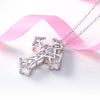 Load image into Gallery viewer, Vintage Style Cross Dancing Stone Pendant Necklace 925 Sterling Silver XFN8080