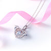 Load image into Gallery viewer, Heart Angel Wing Dancing Stone Pendant Necklace 925 Sterling Silver Good for Wed