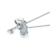 Load image into Gallery viewer, Love Heart Lock Key 925 Sterling Silver Pendant Necklace 1.5 Carat Created Diamo