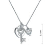 Load image into Gallery viewer, Love Heart Lock Key 925 Sterling Silver Pendant Necklace 1.5 Carat Created Diamo
