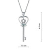 Load image into Gallery viewer, Love Heart Crown Key 925 Sterling Silver Pendant Necklace Created Diamond Jewelr
