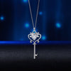 Load image into Gallery viewer, Love Heart Key 925 Sterling Silver Pendant Necklace Vintage Style 1.5 Carat Crea