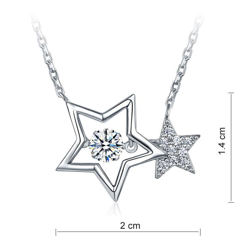 Dancing Stone Stars Necklace 925 Sterling Silver  XFN8090