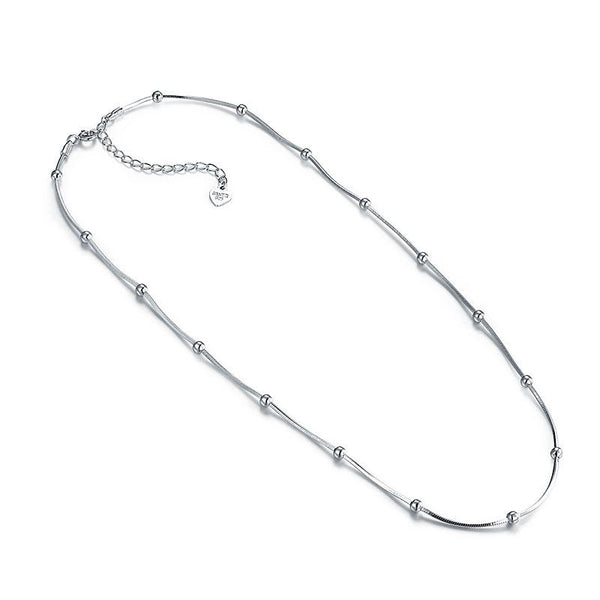 Solid 925 Sterling Silver Chain Necklace Stylish Jewelry XN8094