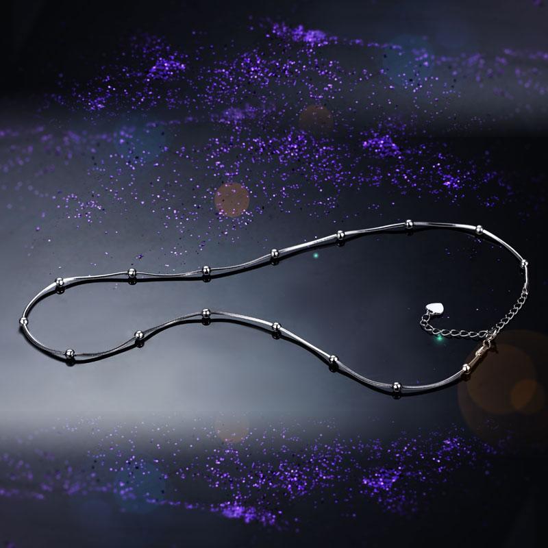 Solid 925 Sterling Silver Chain Necklace Stylish Jewelry XN8094