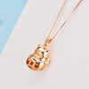 Load image into Gallery viewer, Lucky Cat Dancing Stone Pendant Necklace 925 Sterling Silver Rose Gold Plated XF