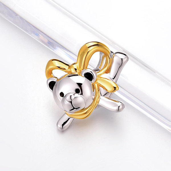 Lovely Bear Pendant Necklace 925 Sterling Silver Birthday Good Handcraft Gift XF