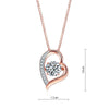 Load image into Gallery viewer, Dancing Stone Heart Pendant Necklace Solid 925 Sterling Silver Rose Gold Plated