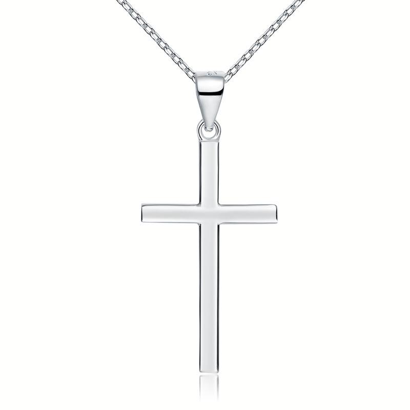 Cross Pendant Necklace Solid 925 Sterling Silver XFN8114