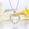 Load image into Gallery viewer, Fresh Water Pearl Heart Necklace 925 Sterling Silver with Rose Gold Plated XFN81