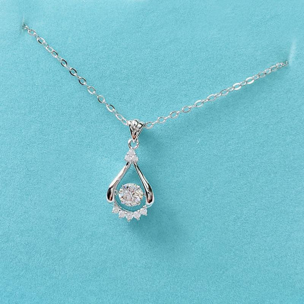 Dancing Stone 0.5 Carat Moissanite Diamond Necklace 925 Sterling Silver XFN8139