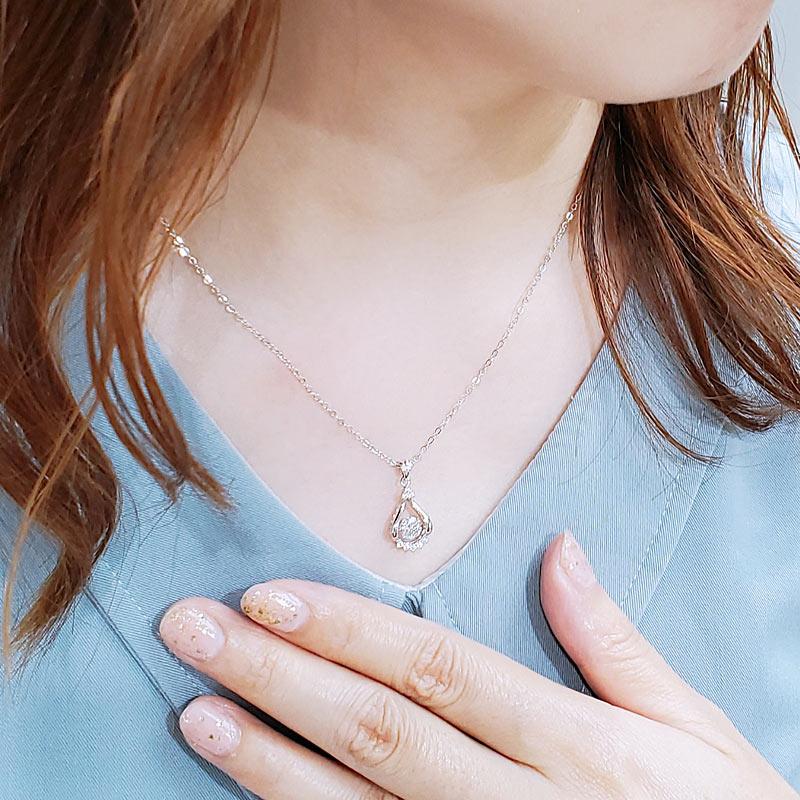Dancing Stone 0.5 Carat Moissanite Diamond Necklace 925 Sterling Silver XFN8139
