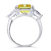 Load image into Gallery viewer, Solid 925 Sterling Silver Three-Stone Luxury Ring 8 Carat Yellow Canary Created