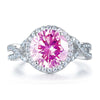 Load image into Gallery viewer, 3 Carat Fancy Pink Created Diamond 925 Sterling Silver Wedding Engagement Luxury