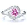 Load image into Gallery viewer, Twist Curl 925 Sterling Silver Wedding Engagement Ring 1.25 Ct Fancy Pink Create