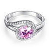 Load image into Gallery viewer, Twist Curl 925 Sterling Silver Wedding Engagement Ring 1.25 Ct Fancy Pink Create