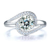 Load image into Gallery viewer, Twist Curl 925 Sterling Silver Wedding Engagement Ring 1.25 Ct Created Diamond X