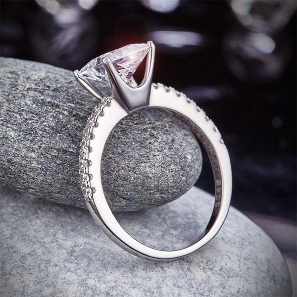 1.5 Ct Princess Cut Created Diamond 925 Sterling Silver Wedding Ring Engagement