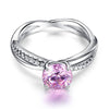 Load image into Gallery viewer, 925 Sterling Silver Wedding Promise Anniversary Ring 1.25 Ct Fancy Pink Created