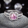 Load image into Gallery viewer, Floral 925 Sterling Silver Wedding Promise Anniversary Ring 1 Ct Fancy Pink Crea