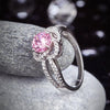 Load image into Gallery viewer, Floral 925 Sterling Silver Wedding Promise Anniversary Ring 1 Ct Fancy Pink Crea