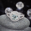 Load image into Gallery viewer, Double Halo 925 Sterling Silver Wedding Engagement Ring 1.25 Ct Created Diamond