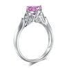 Load image into Gallery viewer, Flower 925 Sterling Silver Wedding Promise Anniversary Ring 1.25 Ct Fancy Pink C
