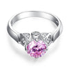 Load image into Gallery viewer, Flower 925 Sterling Silver Wedding Promise Anniversary Ring 1.25 Ct Fancy Pink C
