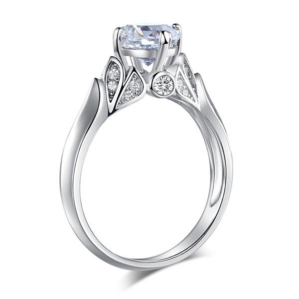 925 Sterling Silver Wedding Promise Anniversary Ring 1.25 Ct Created Diamond Jew