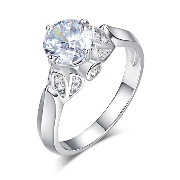 925 Sterling Silver Wedding Promise Anniversary Ring 1.25 Ct Created Diamond Jew