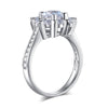 Load image into Gallery viewer, Snowflake 925 Sterling Silver Wedding Promise Anniversary Ring 1 Ct Created Diam