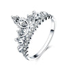 Load image into Gallery viewer, Solid 925 Sterling Silver Ring Crown Shape Created Diamond for Lady Trendy Styli