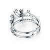 Load image into Gallery viewer, Solid 925 Sterling Silver Ring Crown Shape Created Diamond for Lady Trendy Styli