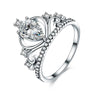 Load image into Gallery viewer, Solid 925 Sterling Silver Crown Ring 1 Carat Pear Cut for Lady Trendy Stylish Je