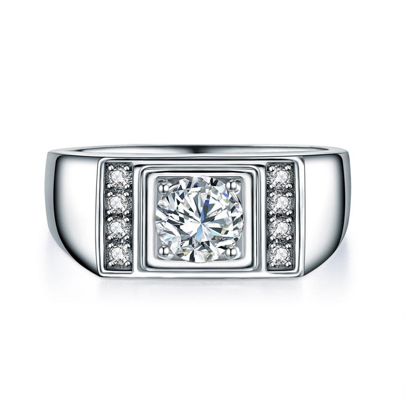 Men's Wedding Band Solid Sterling 925 Silver Ring Bridal Jewelry 1 Carat XFR8282