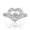 Load image into Gallery viewer, Dancing Stone Heart Solid 925 Sterling Silver Ring Fashion Wedding Jewelry XFR82