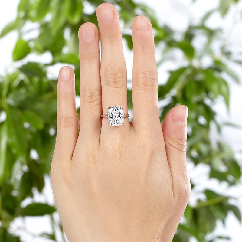 Solid 925 Sterling Silver 6 Carat Wedding Anniversary Solitaire Ring Luxury Jewe