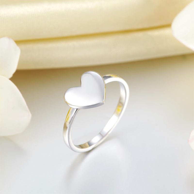 Plain Solid 925 Sterling Silver Ring Heart Fashion Trendy Stylish XFR8288