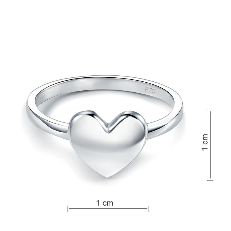 Plain Solid 925 Sterling Silver Ring Heart Fashion Trendy Stylish XFR8288