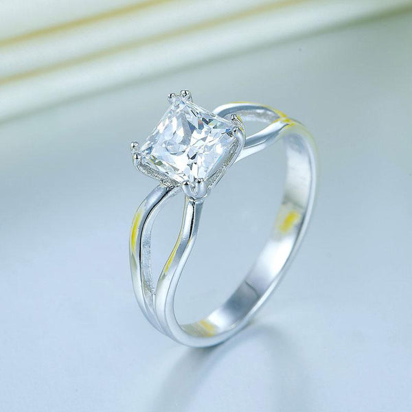 Princess Cut 1 Ct Solid 925 Sterling Silver Ring Promise Anniversary Engagement