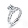 Load image into Gallery viewer, Promise Engagement 2-PC Solid Sterling 925 Silver Twist Solitaire Ring Set Brida