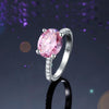Load image into Gallery viewer, Solid 925 Sterling Silver 4 Carat Anniversary Ring Fancy Pink Oval Cut Luxury Je