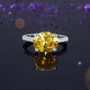 Load image into Gallery viewer, Solid 925 Sterling Silver 4 Carat Anniversary Luxury Ring Yellow Canary Oval Par