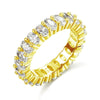 Load image into Gallery viewer, Oval Cut Eternity Solid Sterling 925 Silver Yellow Gold Plated Wedding Ring Band