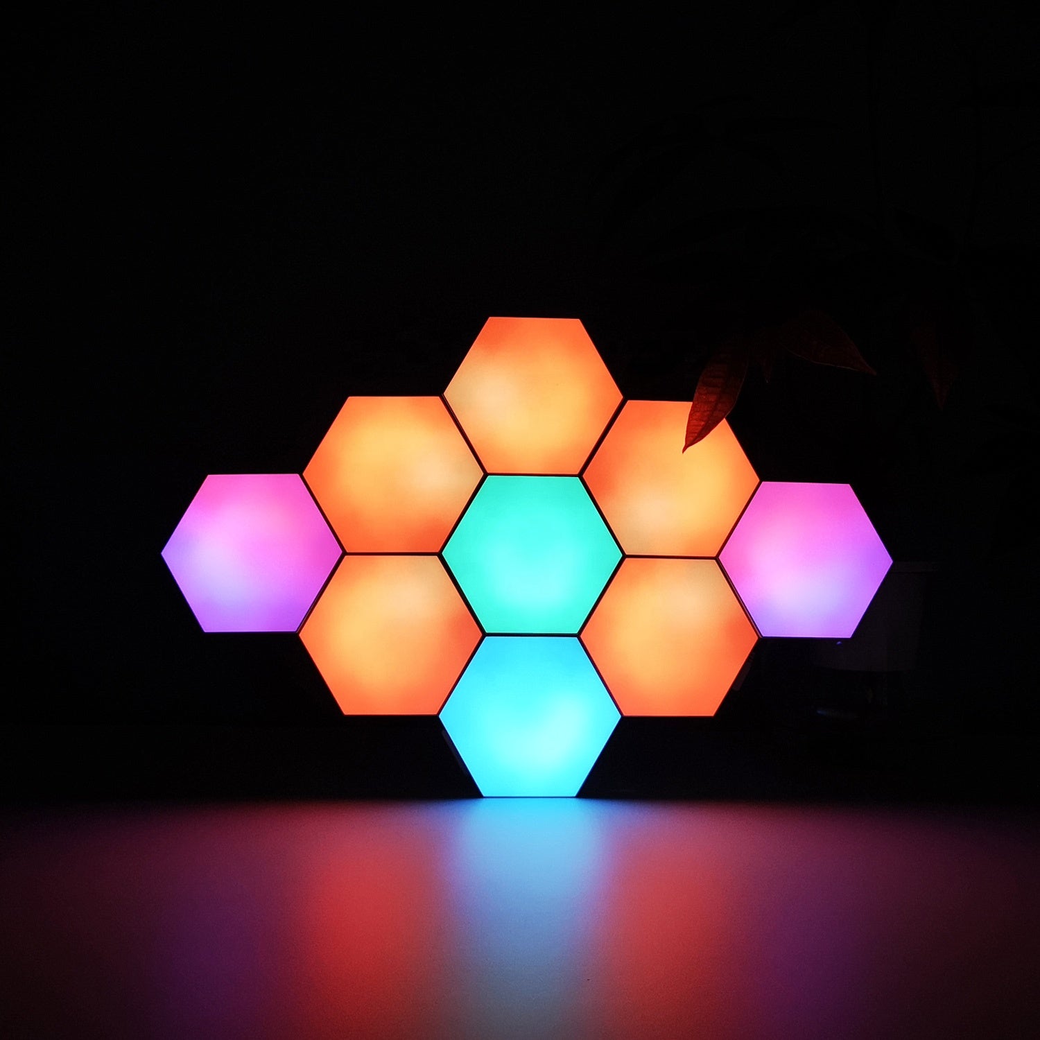 RGB Hexagon Lights Sync with Music Smart Wall Lights Sensiti | BlingCo.com
